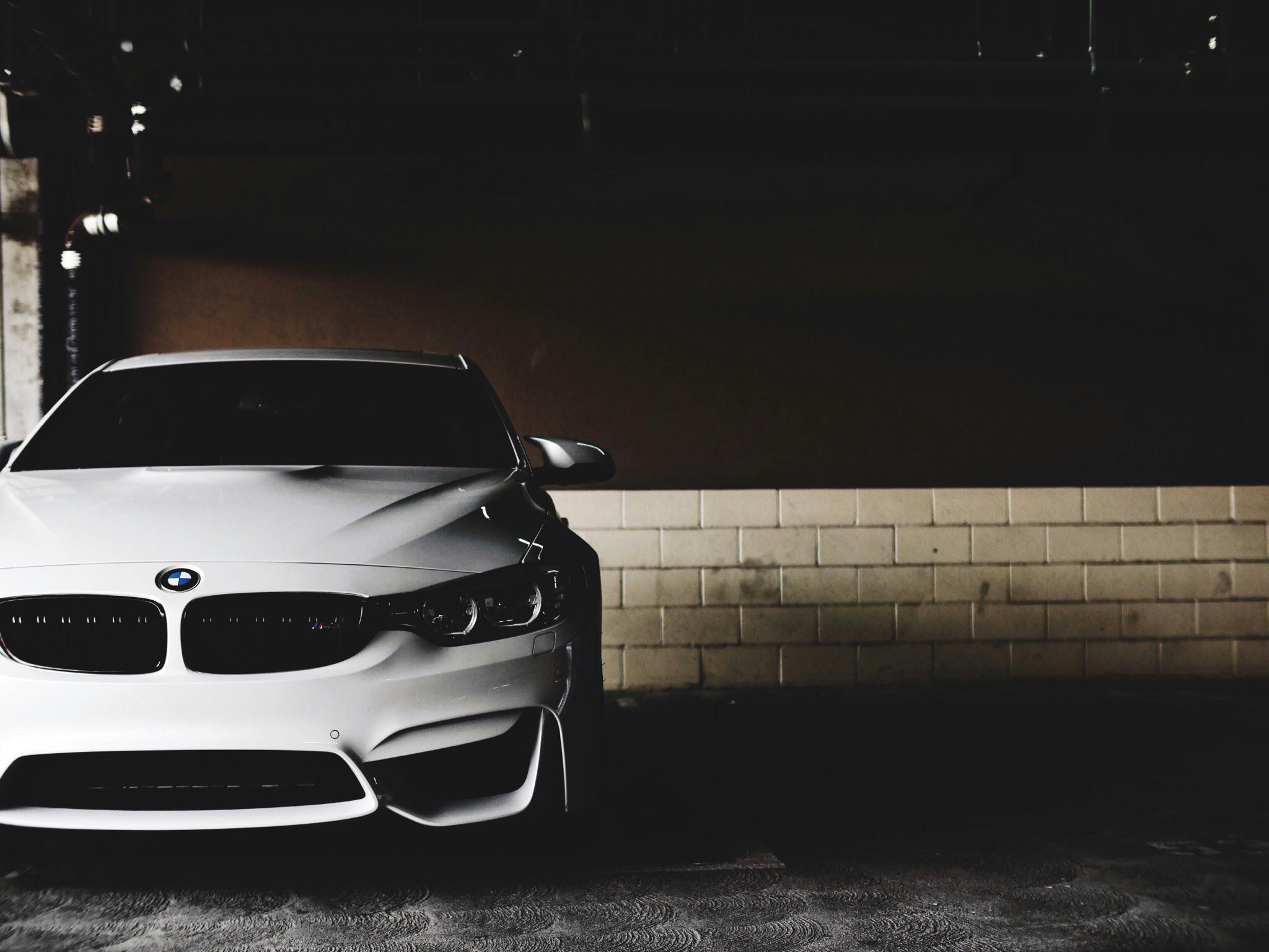 white BMW car